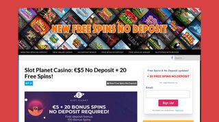 Slot Planet Casino: €$5 No Deposit + 20 Free Spins! - New Free Spins ...