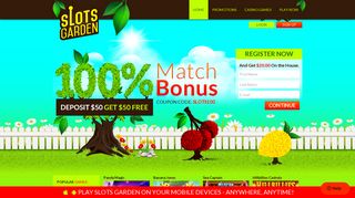 Slots Garden: Homepage