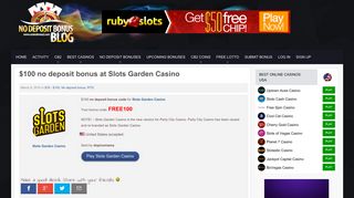 $100 no deposit bonus at Slots Garden Casino - 09.03.2015