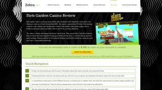 Slots Garden Casino Review | R200 No Deposit Bonus - Zebra Casino