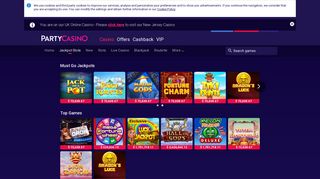 Jackpot Slots | 50 FREE Spins Welcome Bonus | PartyCasino