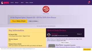 Slots Of Dosh Review | 10 No Deposit Spins & 100% Slots Bonus