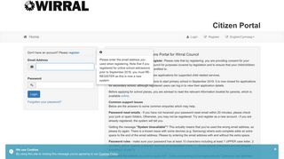 Citizens Portal - Logon - Wirral Council