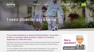 I need disaster assistance | Specialized Loan Servicing