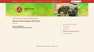 Student Learning Space (SLS) Info - Junyuan Primary School