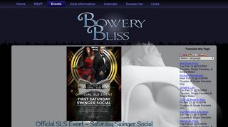 Bowery Bliss - Official SLS Event - Saturday Swinger Social