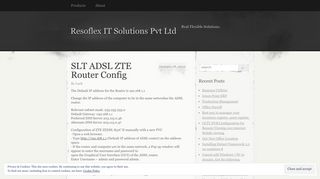 SLT ADSL ZTE Router Config | Resoflex IT Solutions Pvt Ltd