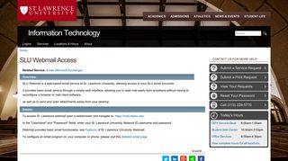 SLU Webmail Access | Information Technology - St. Lawrence University