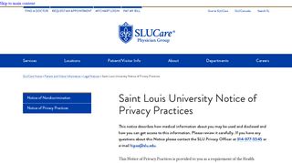 Saint Louis University Notice of Privacy Practices : SLU