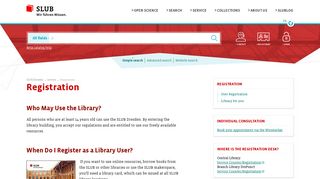 When Do I Register as a Library User? - SLUB Dresden: Registration