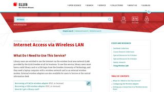 SLUB Dresden: Internet Access via Wireless LAN