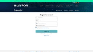 New account registration – slushpool.com