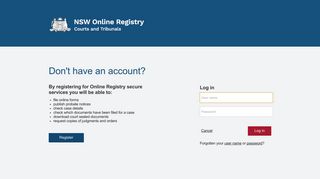 Online Registry - Login