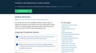 Online Services | Department of Justice