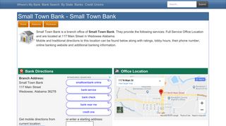 Small Town Bank in Wedowee Alabama - 117 Main Street Hours and ...