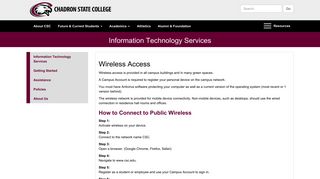 Wifi - Information Technology Services - Chadron State College