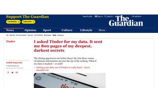 I asked Tinder for my data. It sent me 800 pages of my deepest ...