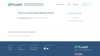 Cancel Smart Money Secret - Truebill
