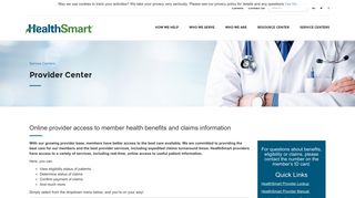 Provider Center | HealthSmart