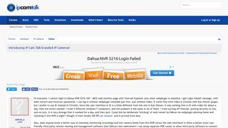 Dahua NVR 5216 Login Failed | IP Cam Talk
