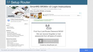 Login to SmartRG SR360n v2 Router - SetupRouter