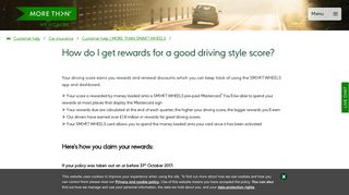 How do I get rewards for a good driving style score? | MORE THAN
