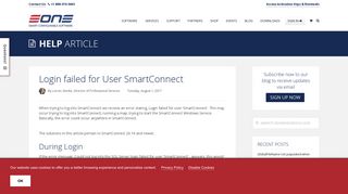 Login failed for User SmartConnect | eOne Solutions