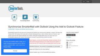Synchronize SmarterMail with Outlook Using the Add to Outlook Feature