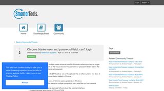 Chrome blanks user and password field, can't login - SmarterTools