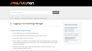 Logging in to SmarterSign Manager – SmarterSign Support