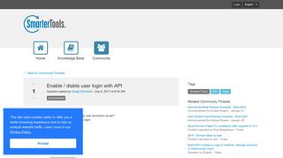 Enable / diable user login with API - SmarterTools