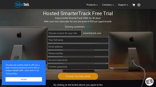 Start your free trial of Hosted SmarterTrack Helpdesk