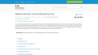 WebFax Number Tutorial (SmartFax Pro) - Intermedia Knowledge Base