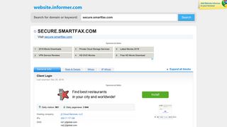secure.smartfax.com at WI. Client Login - Website Informer