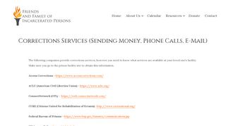 Corrections Services (Sending Money, Phone Calls, E-Mail ...