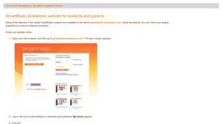 SmartMusic Gradebook website for students and parents