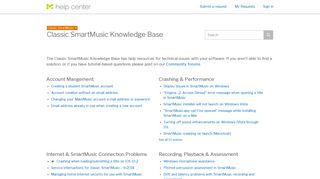 Classic SmartMusic Knowledge Base – Help Center