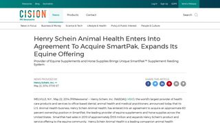 Henry Schein Animal Health Enters Into Agreement To Acquire ...