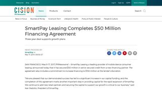 SmartPay Leasing Completes $50 Million Financing Agreement