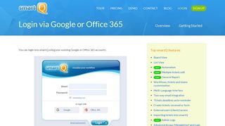 Login via Google or Office 365 | smartQ