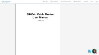 SR804N User Manual (802.11n DOCSIS 3.0 Gateway) by SmartRG