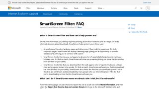 SmartScreen Filter: FAQ - Windows Help - Microsoft Support