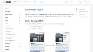 Developer mode - SmartThings - Docs - Samsung