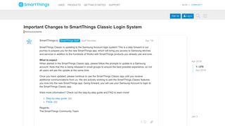 Important Changes to SmartThings Classic Login System ...