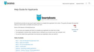 Help Guide for Applicants - SmartyGrants