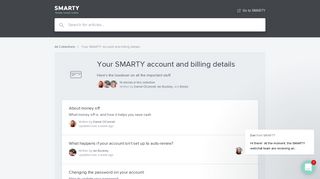 Your SMARTY account and billing details | SMARTY Help Centre
