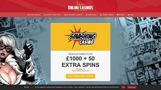 Smashing Casino - 300% match Bonus up to £1000 + 50 Extra Spins!