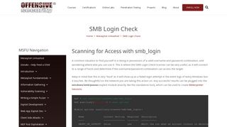 SMB Login Check - Metasploit Unleashed - Offensive Security