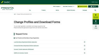 Change Profiles and Download Forms | SMBC Trust Bank