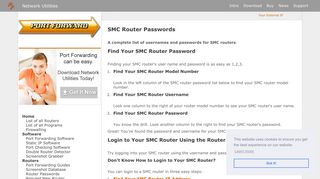 SMC Router Passwords - Port Forward